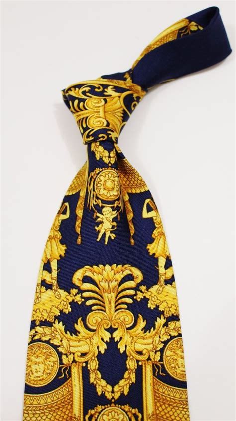 gold versace bow tie|Versace silk tie scarf.